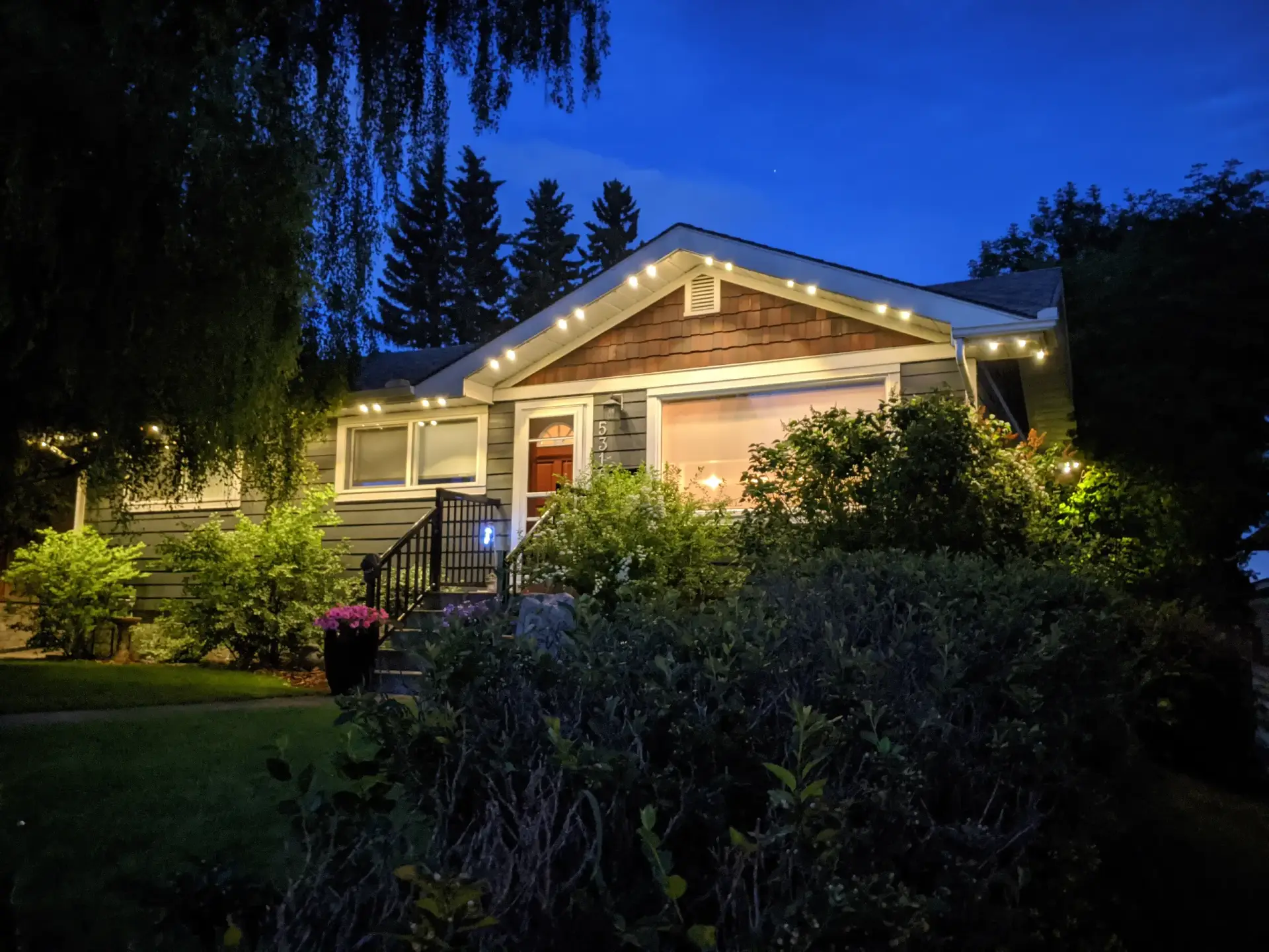 Backyard Retreat in Calgary — architectural permanent LED lighting installation by Allure Lighting